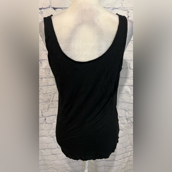 Ann Taylor loft rayon and nylon black tank top blousesize Medium - Picture 3 of 5